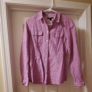 Banana Republic Womens Purple Button Down